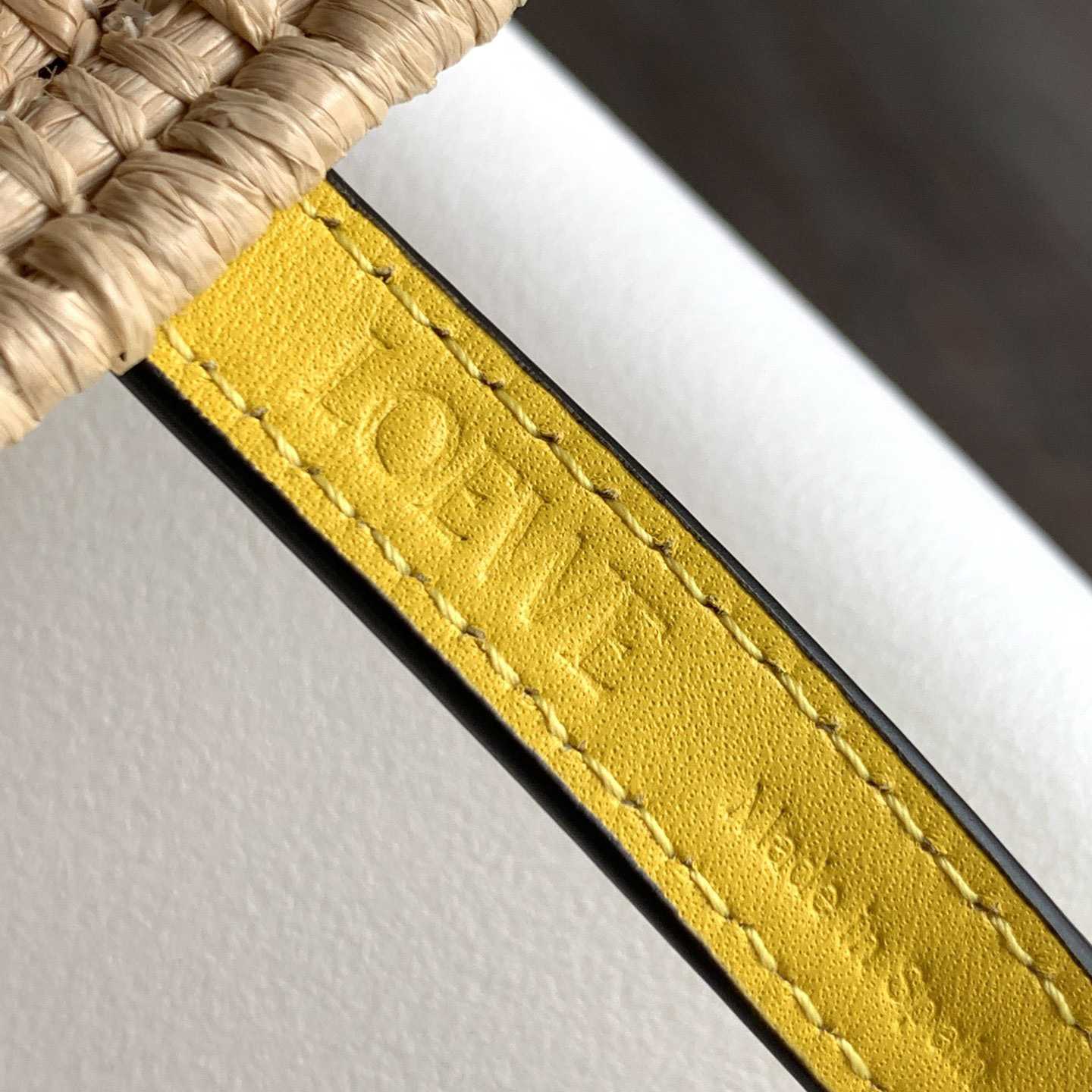 Loewe Small Square Basket bag In Raffia And Calfskin (30*21*11cm) - PerfectKickZ