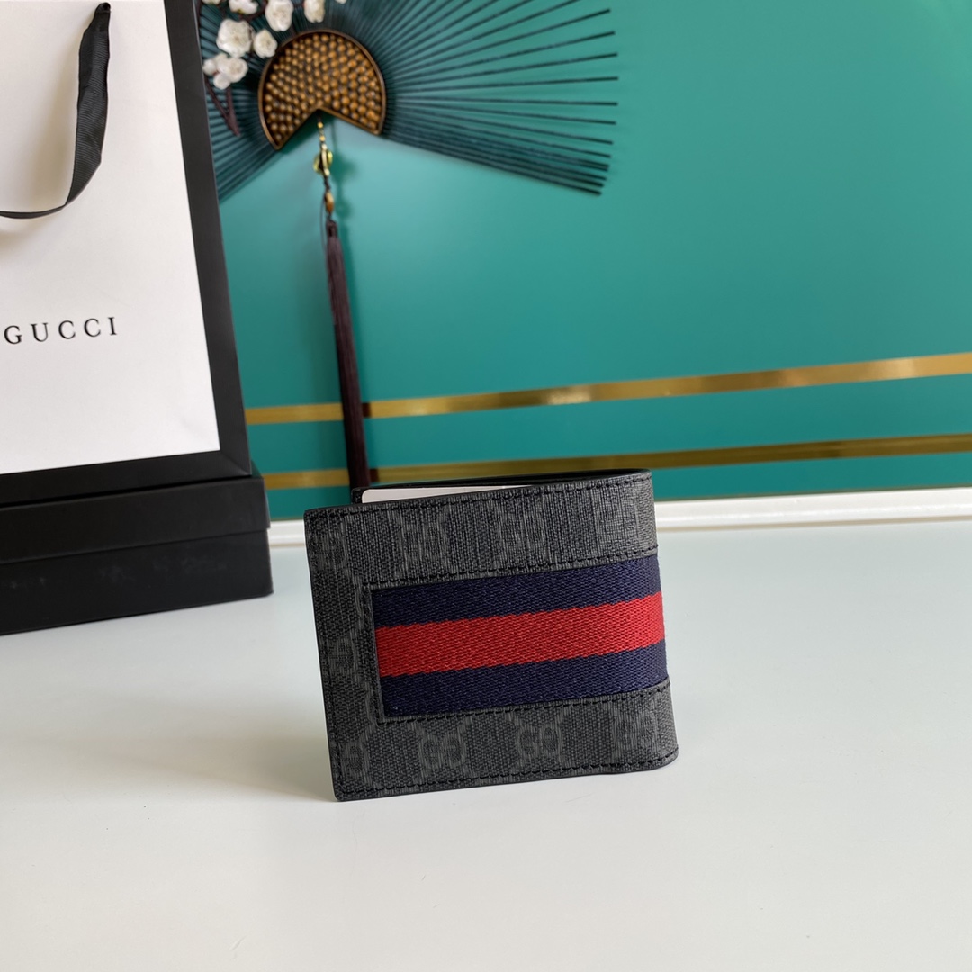 Gucci GG Supreme Web Wallet(11-9-1.5cm)    - PerfectKickZ