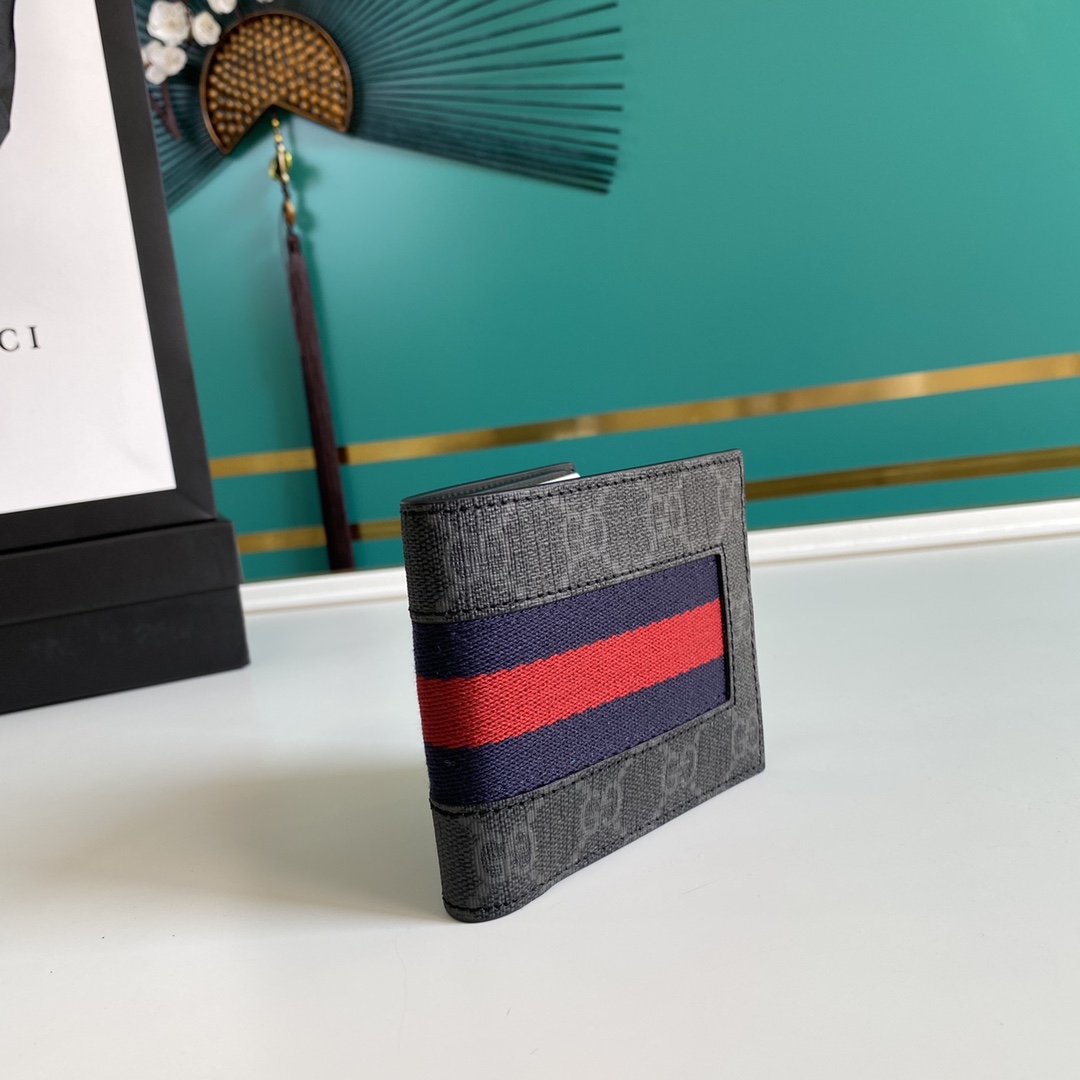 Gucci GG Supreme Web Wallet(11-9-1.5cm)    - PerfectKickZ