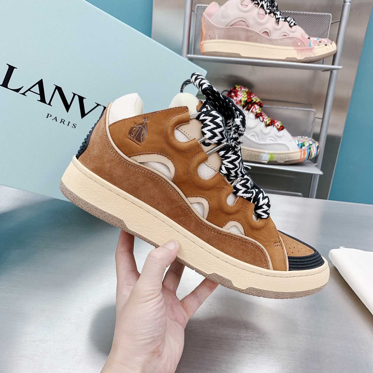 Lanvin Leather Curb Sneakers - PerfectKickZ