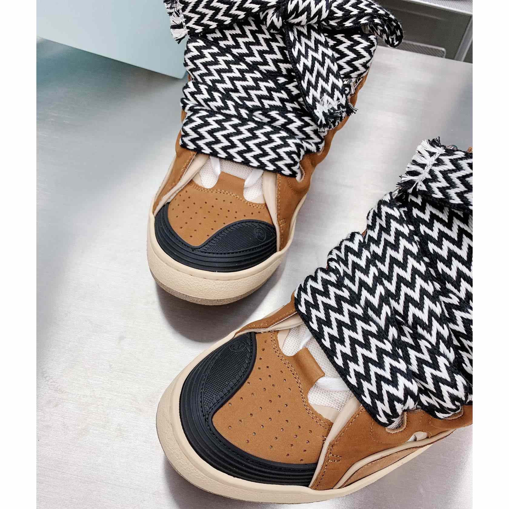 Lanvin Leather Curb Sneakers - PerfectKickZ