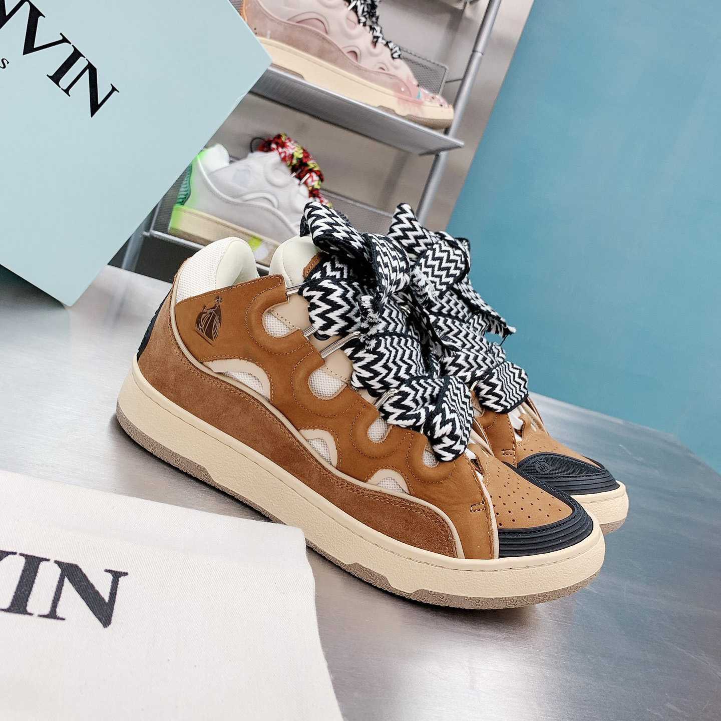 Lanvin Leather Curb Sneakers - PerfectKickZ