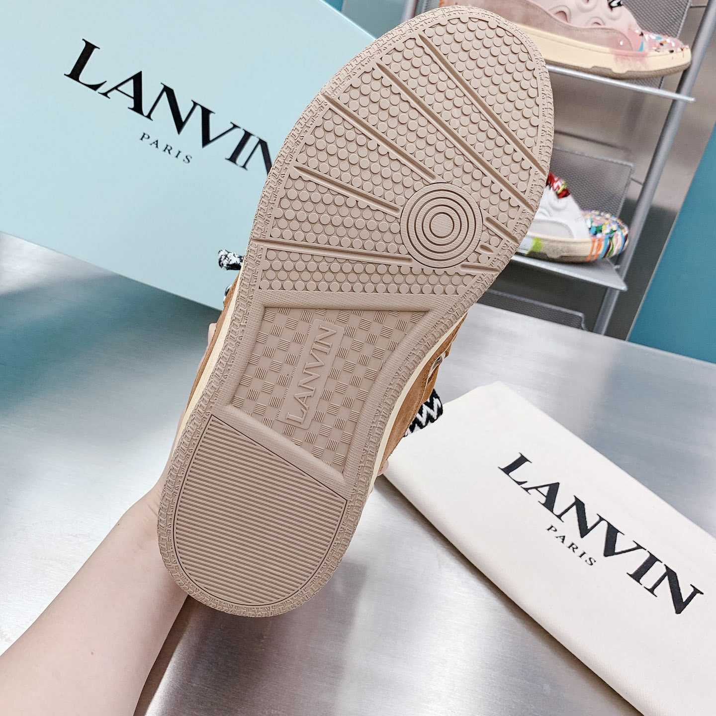 Lanvin Leather Curb Sneakers - PerfectKickZ