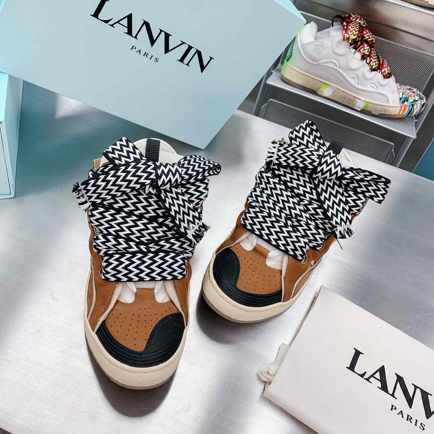 Lanvin Leather Curb Sneakers - PerfectKickZ
