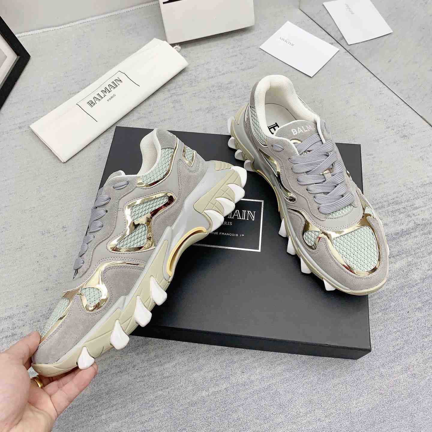 Balmain Beige B-East Sneakers - PerfectKickZ
