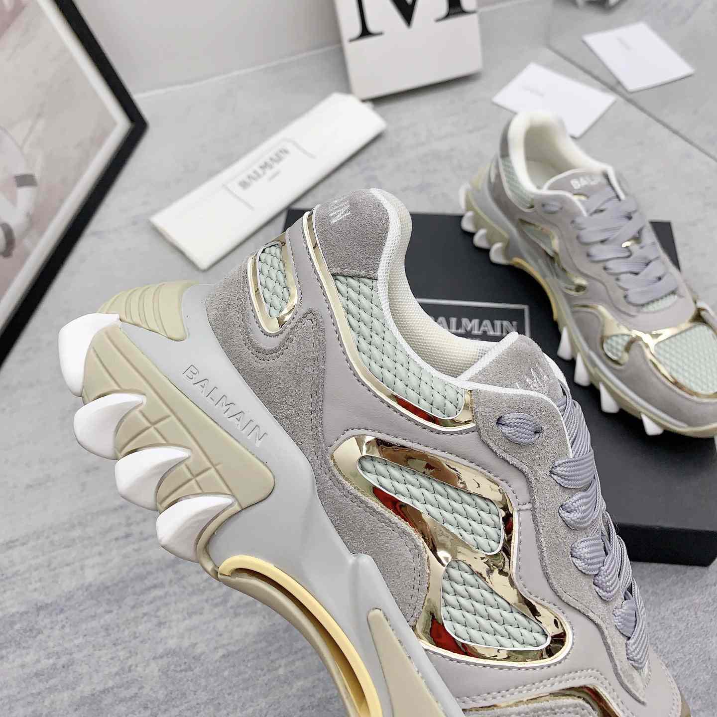 Balmain Beige B-East Sneakers - PerfectKickZ