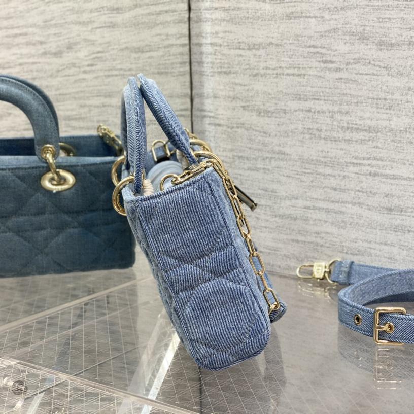 Dior Denim Macrocannage Lady D-Joy Blue(26*6*14cm) - PerfectKickZ