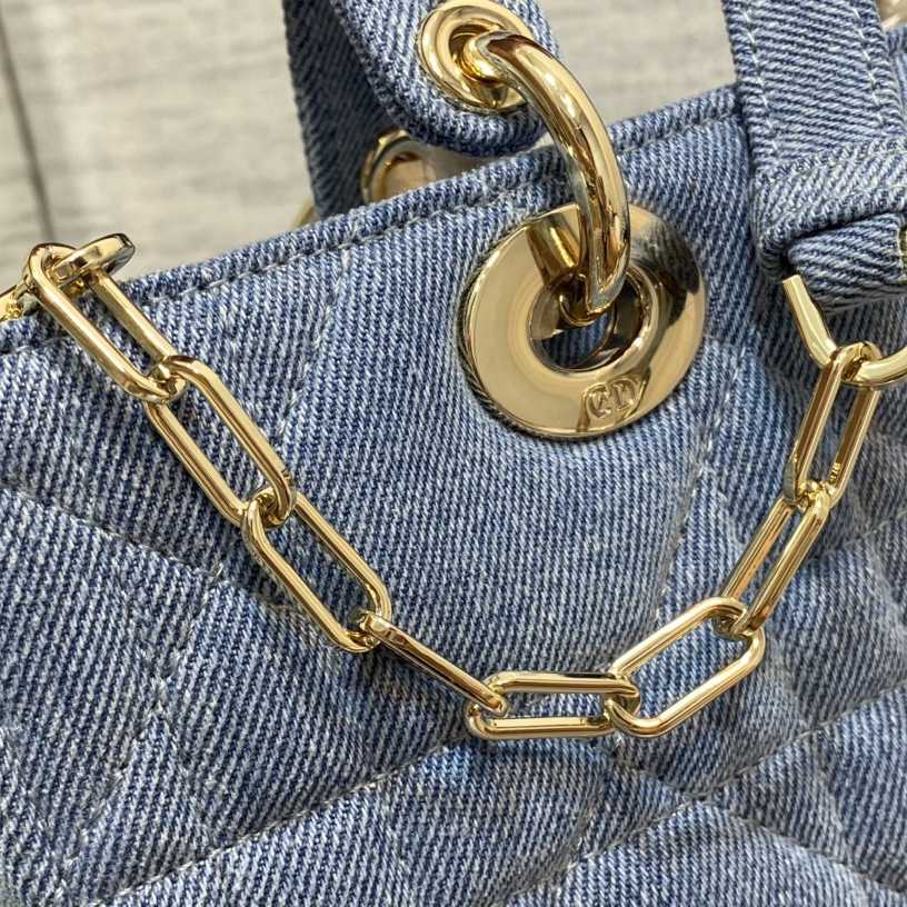 Dior Denim Macrocannage Lady D-Joy Blue(26*6*14cm) - PerfectKickZ