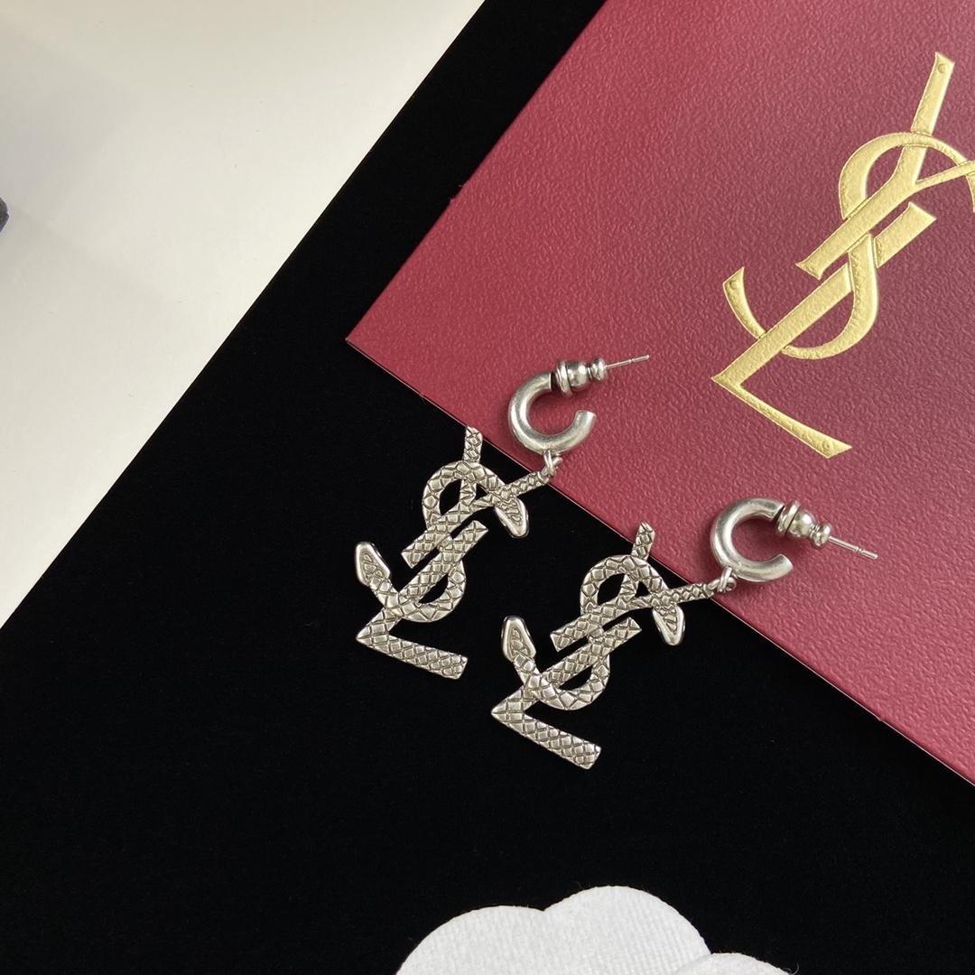 Saint Laurent YSL Logo Earrings - PerfectKickZ