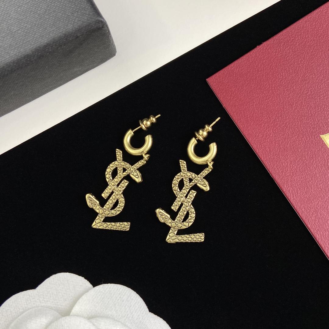 Saint Laurent YSL Logo Earrings - PerfectKickZ