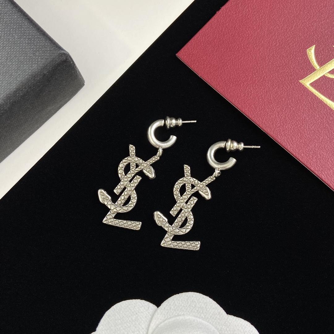 Saint Laurent YSL Logo Earrings - PerfectKickZ