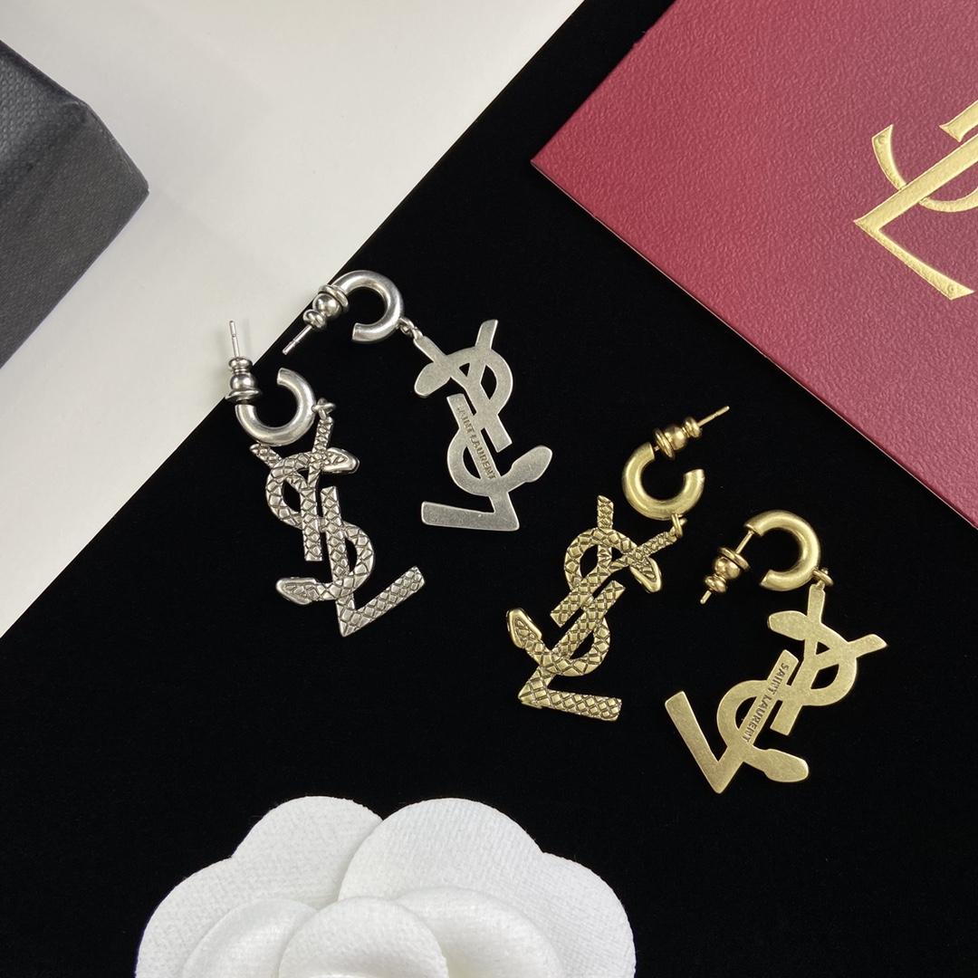Saint Laurent YSL Logo Earrings - PerfectKickZ