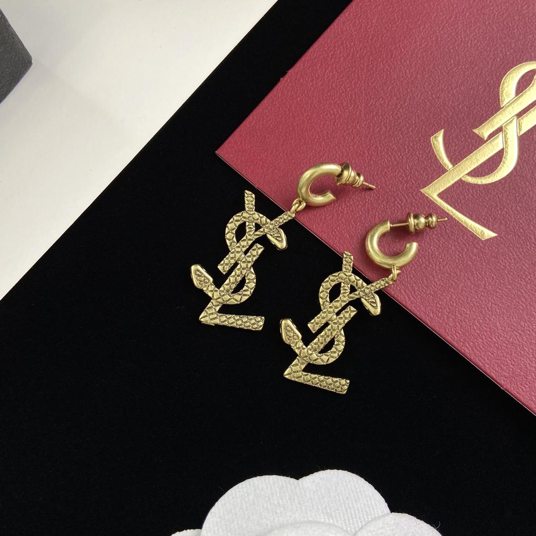Saint Laurent YSL Logo Earrings - PerfectKickZ