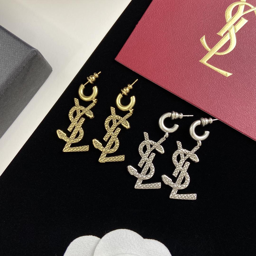 Saint Laurent YSL Logo Earrings - PerfectKickZ
