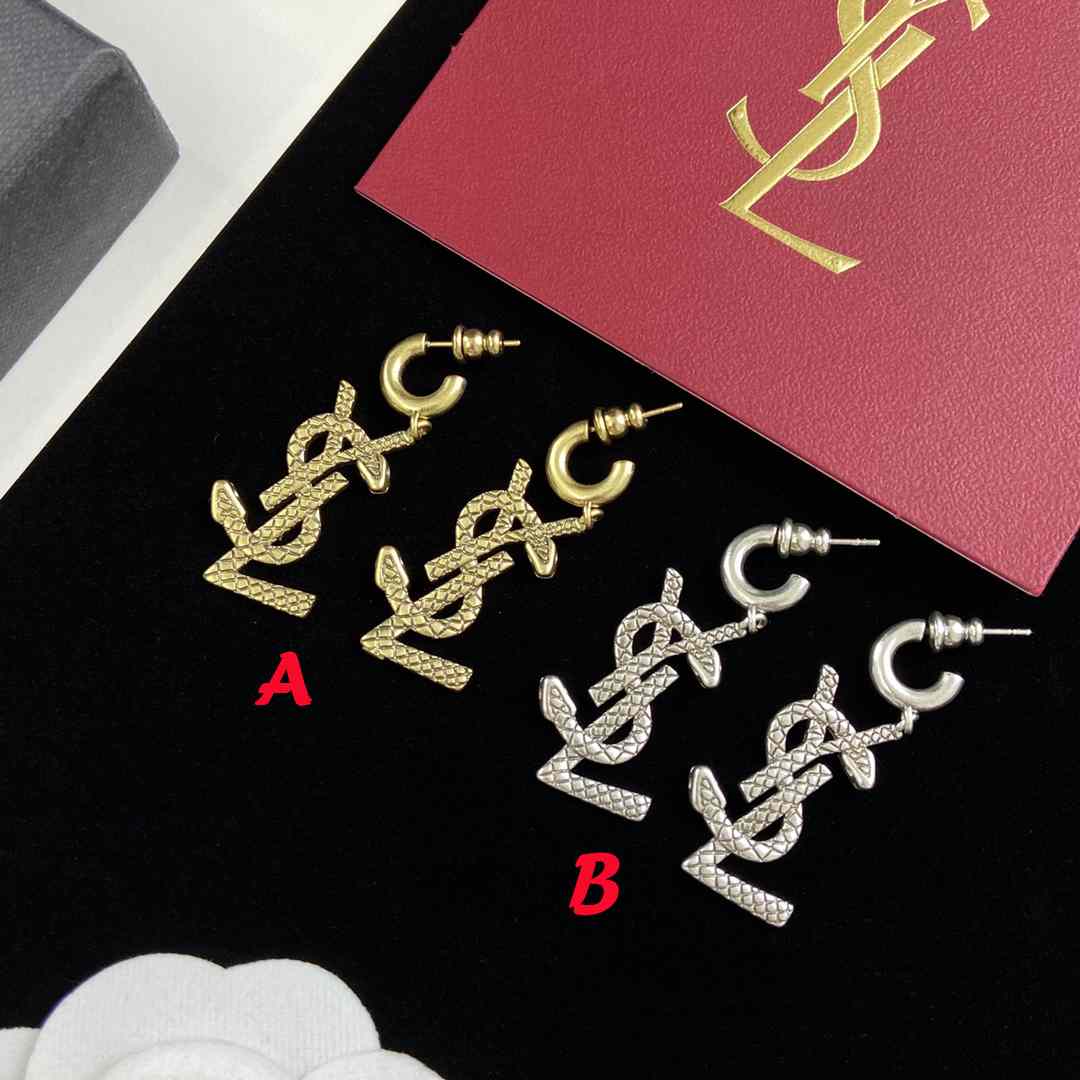Saint Laurent YSL Logo Earrings - PerfectKickZ