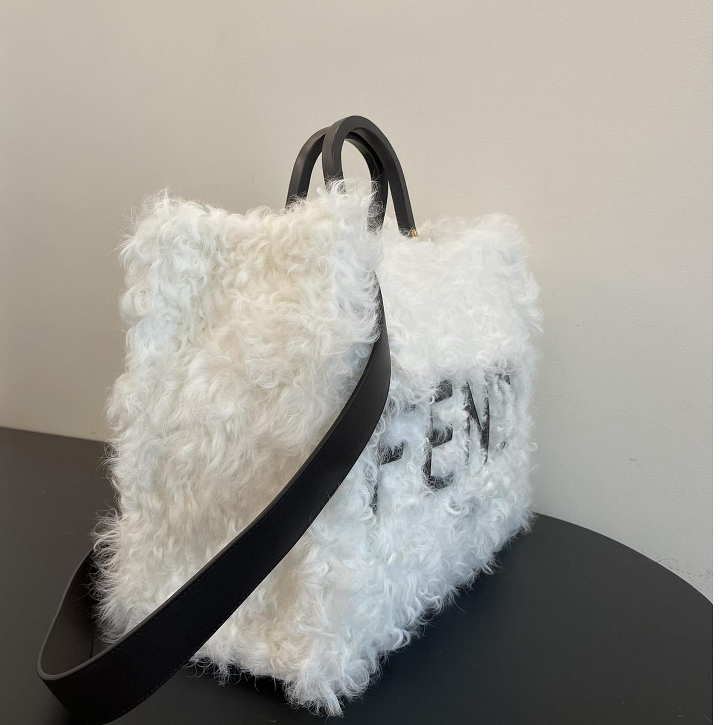 Fendi Sunshine White Mohair Shopper (35-17-31cmcm)   - PerfectKickZ