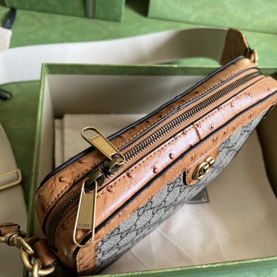 Gucci Python Trim Shoulder Bag With Double G (23.5x 16x 4.5cm) - PerfectKickZ