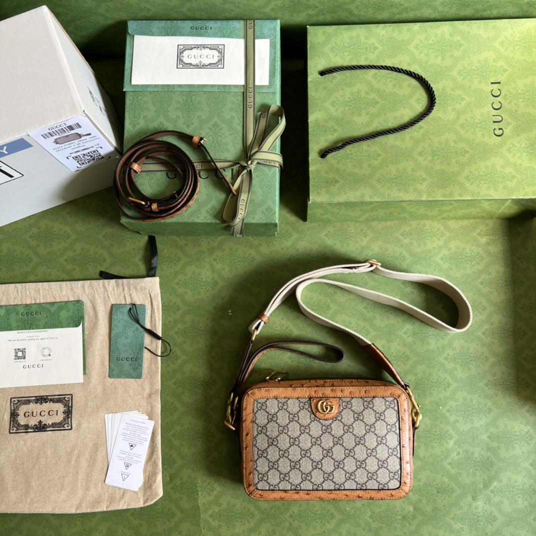 Gucci Python Trim Shoulder Bag With Double G (23.5x 16x 4.5cm) - PerfectKickZ