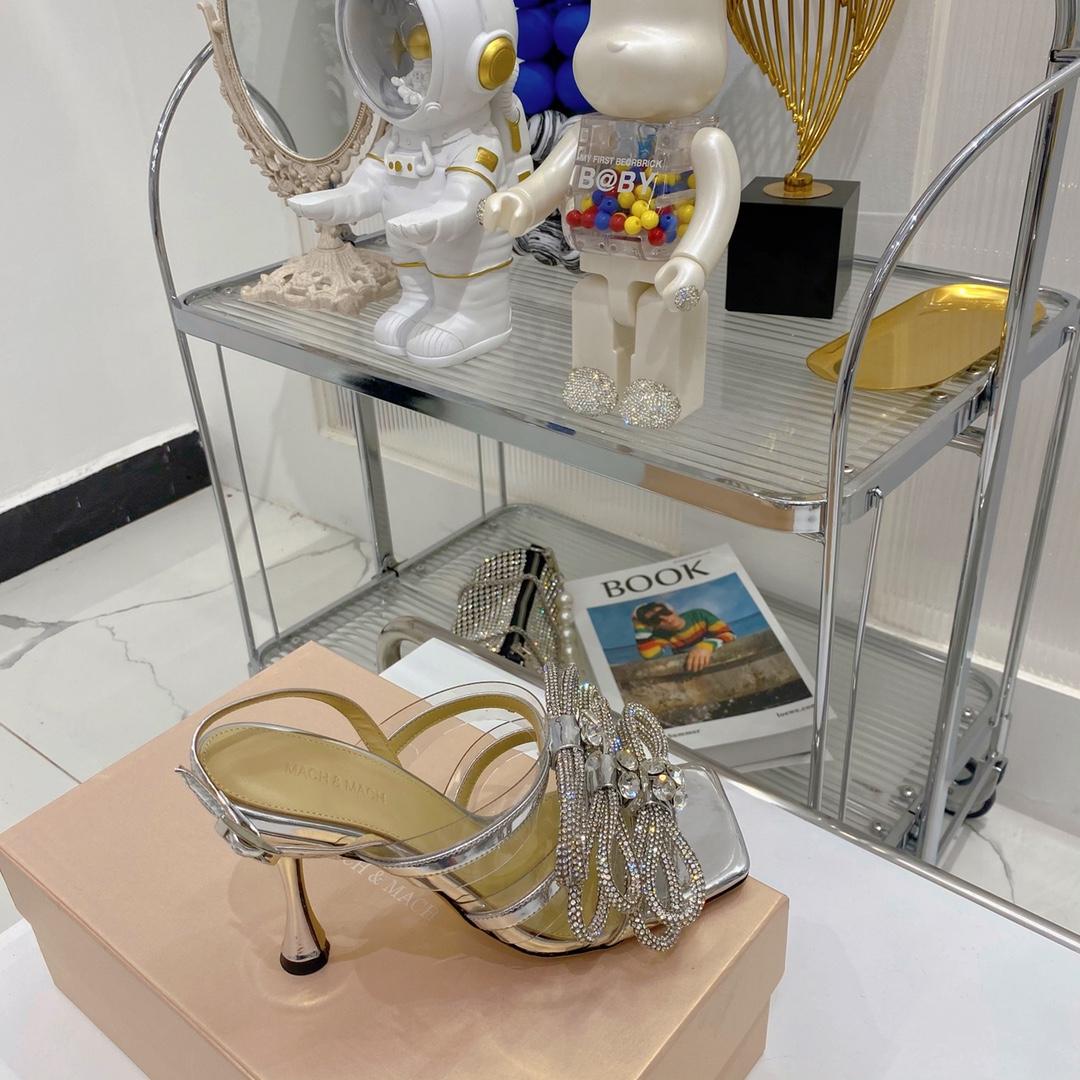 Mach & Mach White Triple Bow Metallic Leather Sandals - PerfectKickZ