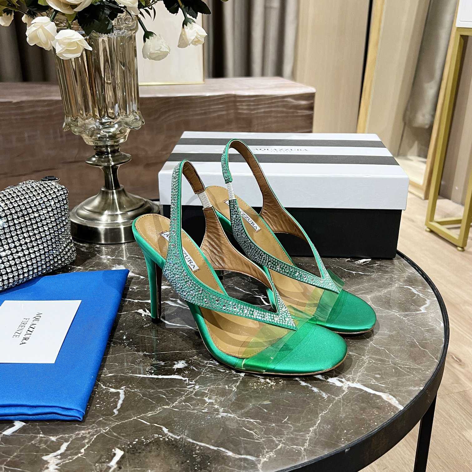 Aquazzura Izzy Plexi Sandal 105 - PerfectKickZ