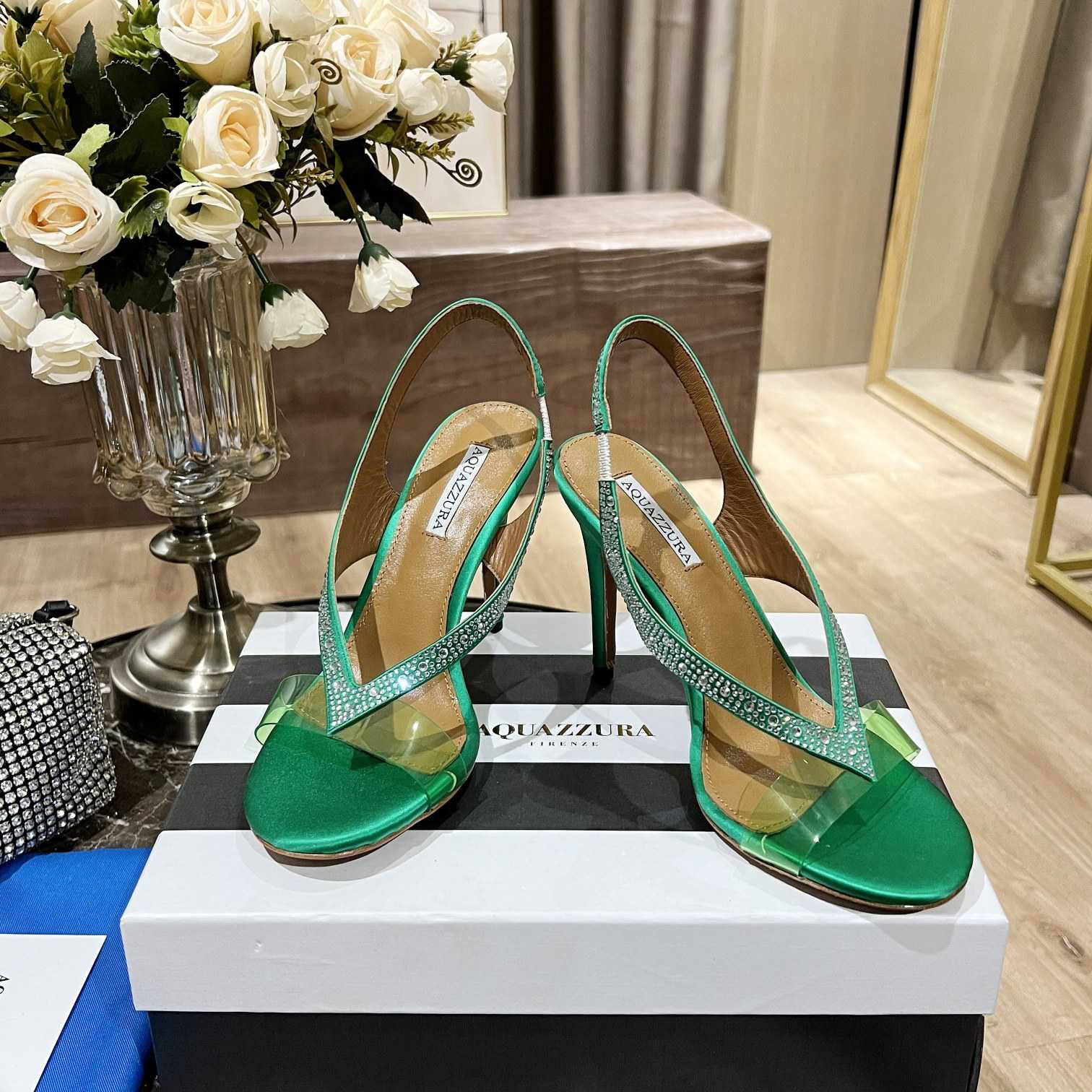 Aquazzura Izzy Plexi Sandal 105 - PerfectKickZ