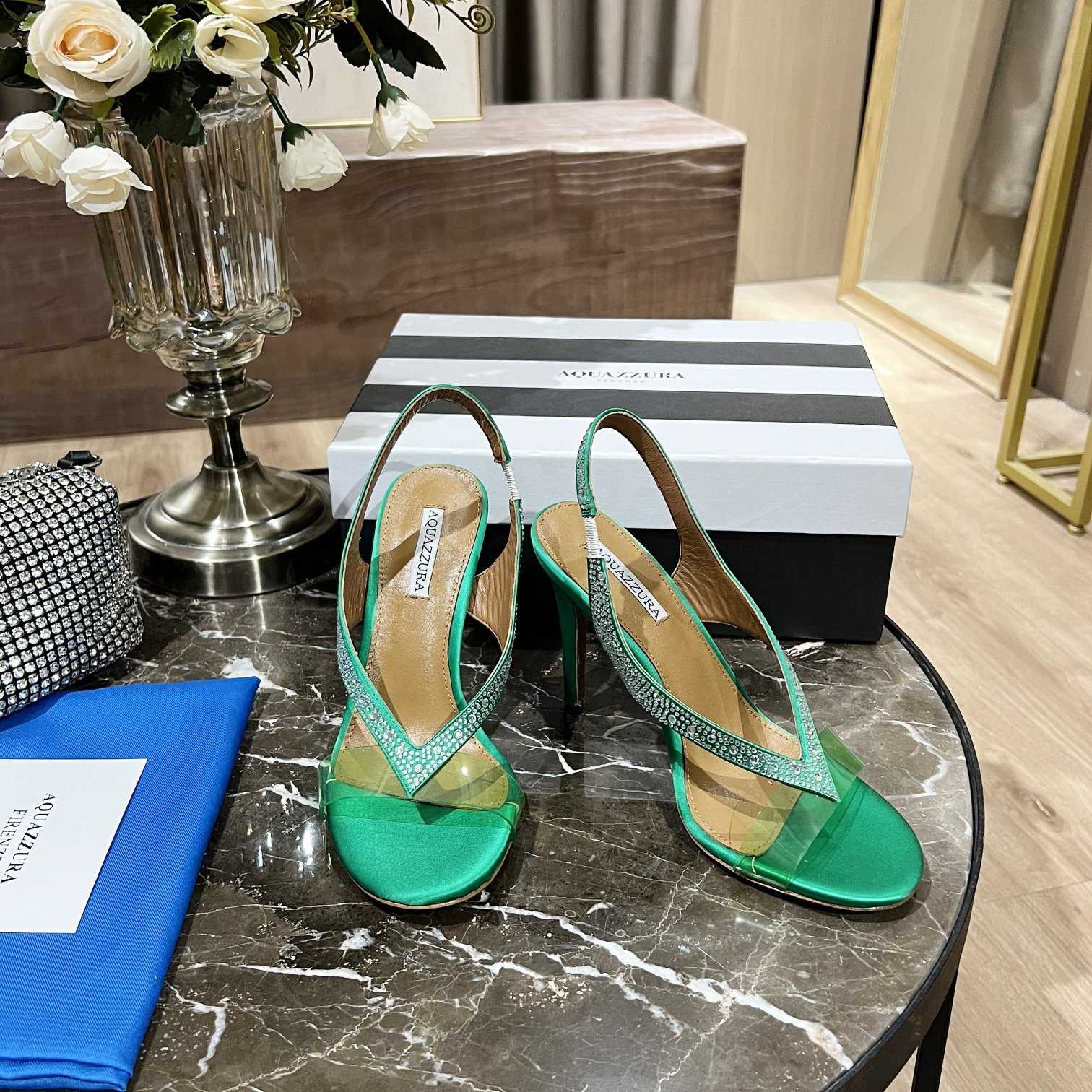 Aquazzura Izzy Plexi Sandal 105 - PerfectKickZ