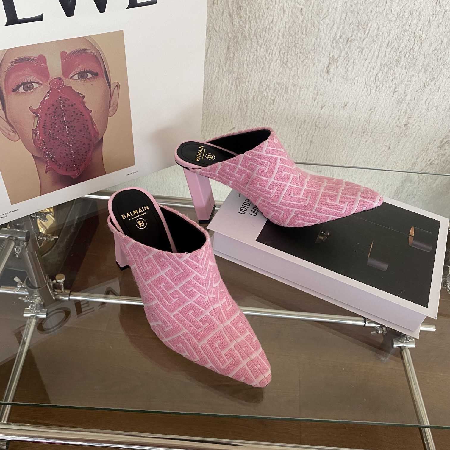 Balmain Monogram-Print Heeled Mules - PerfectKickZ