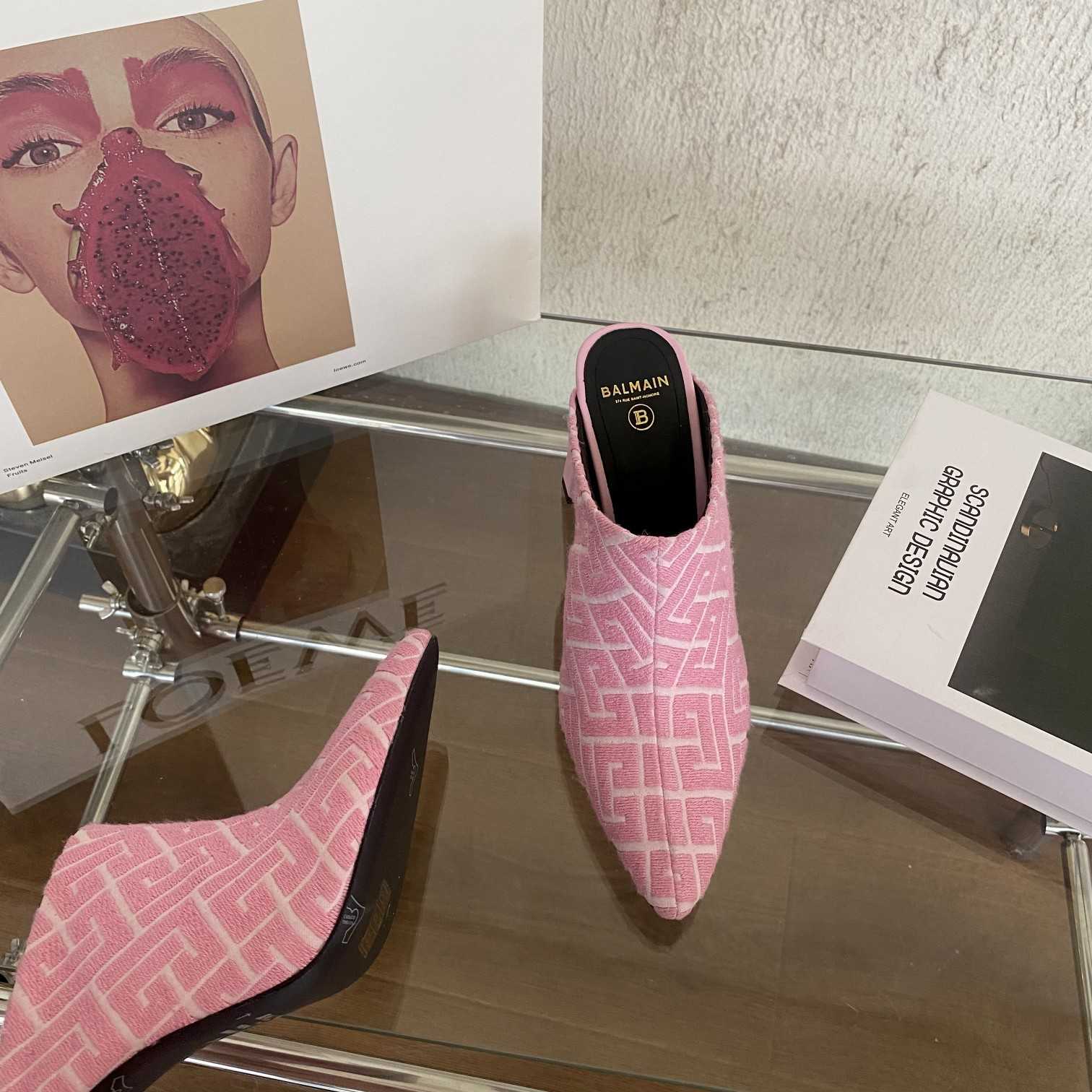 Balmain Monogram-Print Heeled Mules - PerfectKickZ