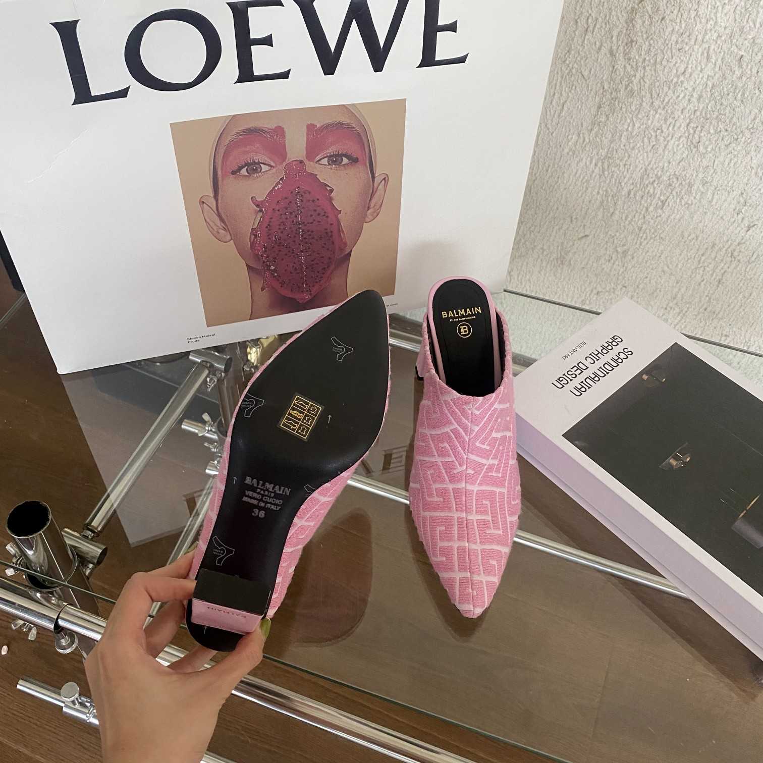 Balmain Monogram-Print Heeled Mules - PerfectKickZ