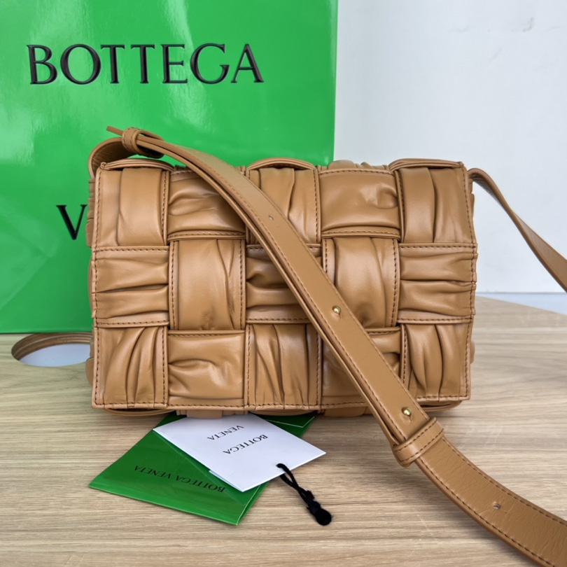 Bottega Veneta Cassette Foulard Intreccio Leather Cross-Body Bag - PerfectKickZ