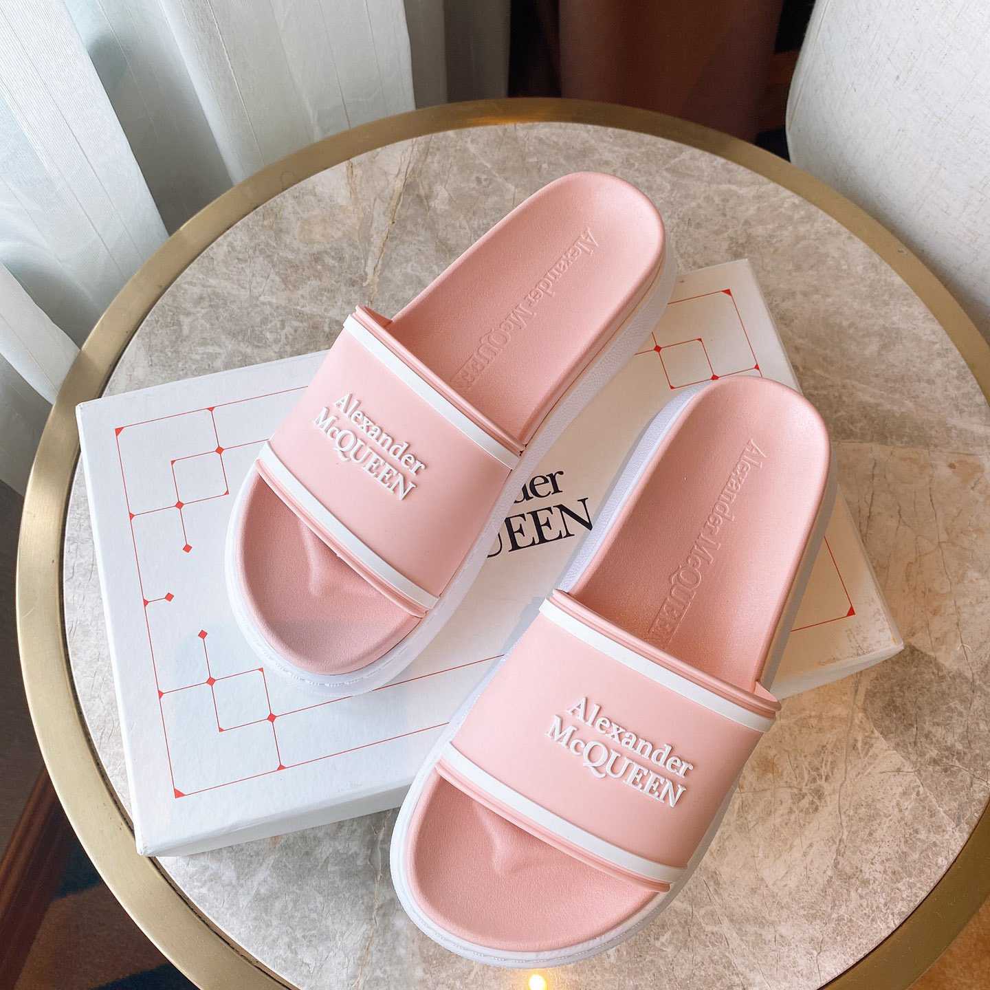 Alexander Mqueen Oversized Hybrid Signature Slide  - PerfectKickZ