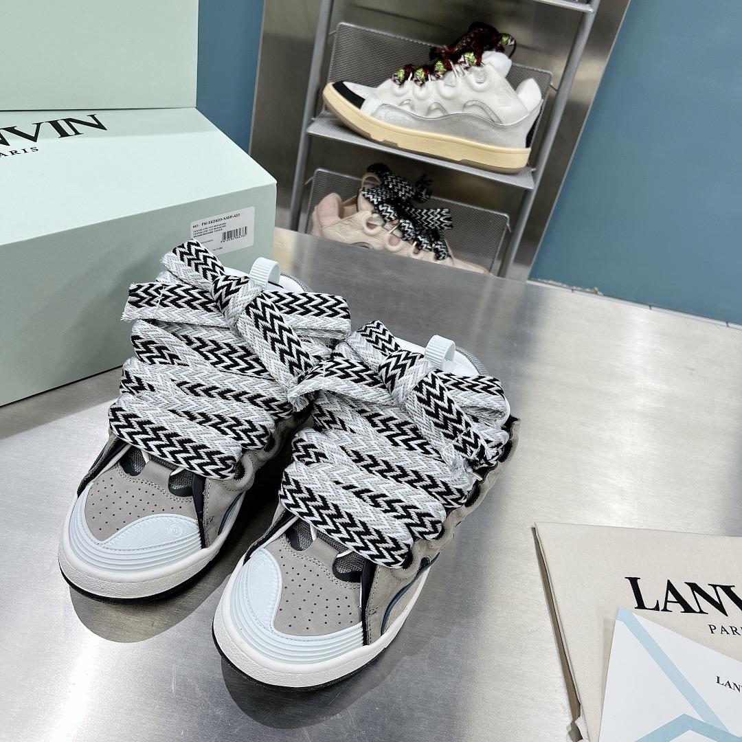 Lanvin Leather Curb Sneakers - PerfectKickZ