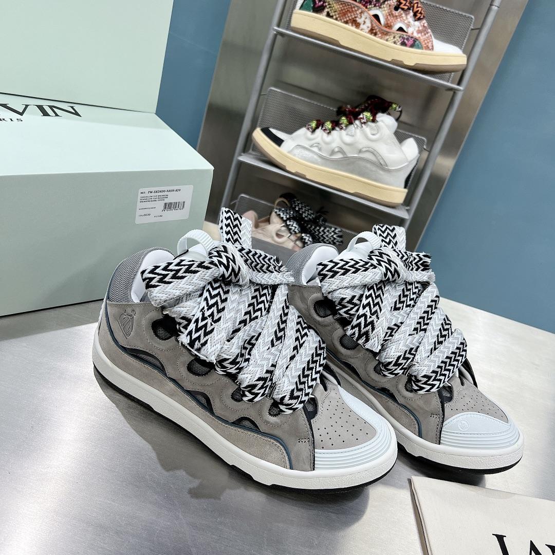 Lanvin Leather Curb Sneakers - PerfectKickZ