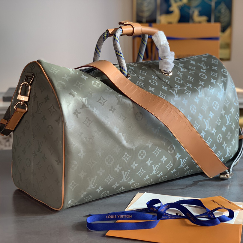 Louis Vuitton Keepall Bandouliere Monogram Titanium 50 Grey - PerfectKickZ