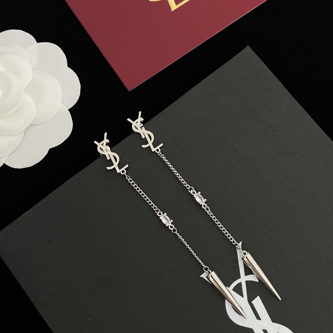 Saint Laurent YSL Logo Earrings - PerfectKickZ