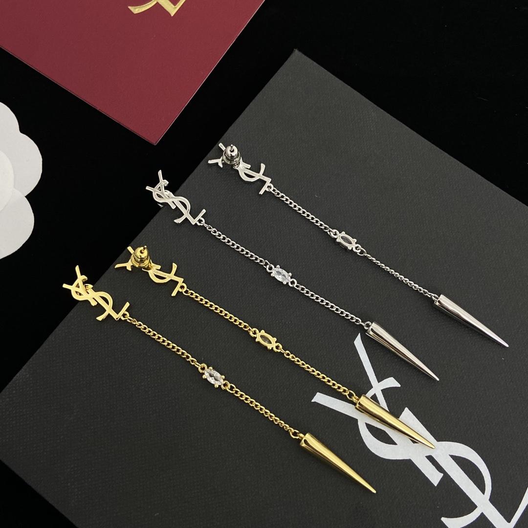 Saint Laurent YSL Logo Earrings - PerfectKickZ