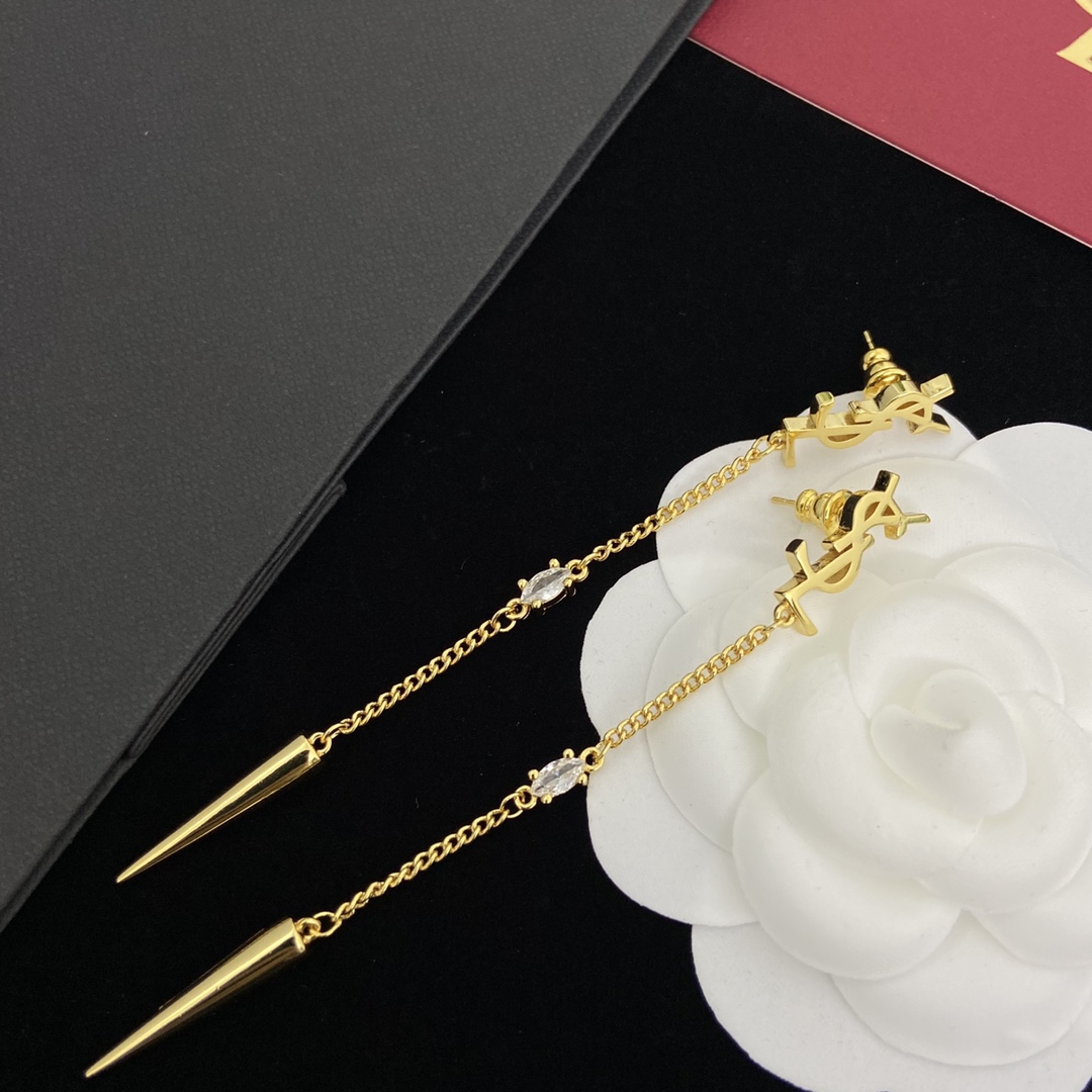 Saint Laurent YSL Logo Earrings - PerfectKickZ