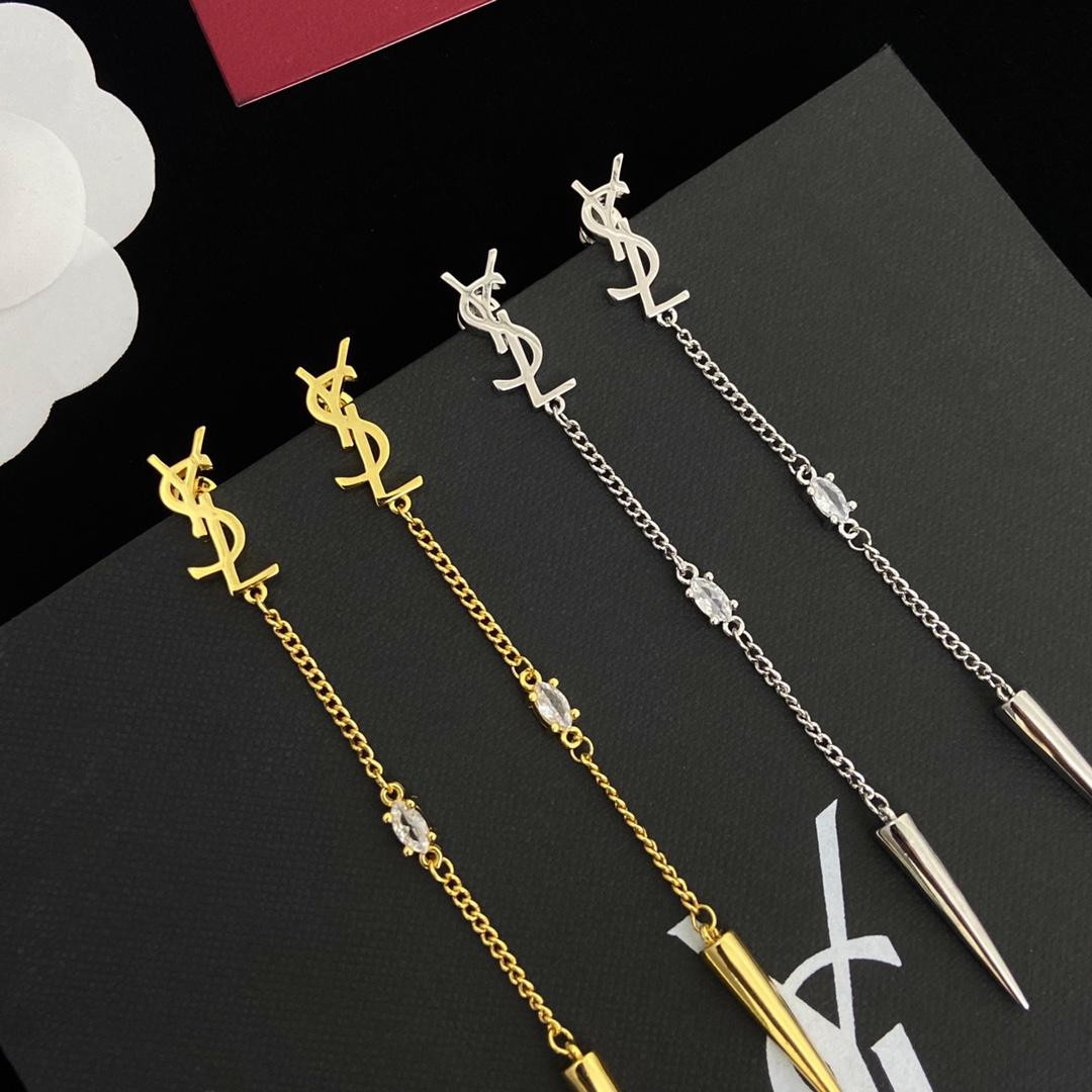 Saint Laurent YSL Logo Earrings - PerfectKickZ