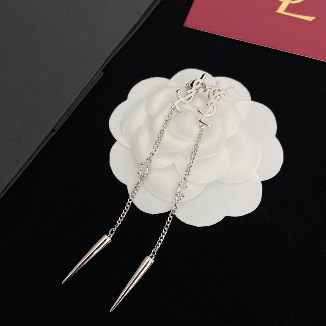 Saint Laurent YSL Logo Earrings - PerfectKickZ