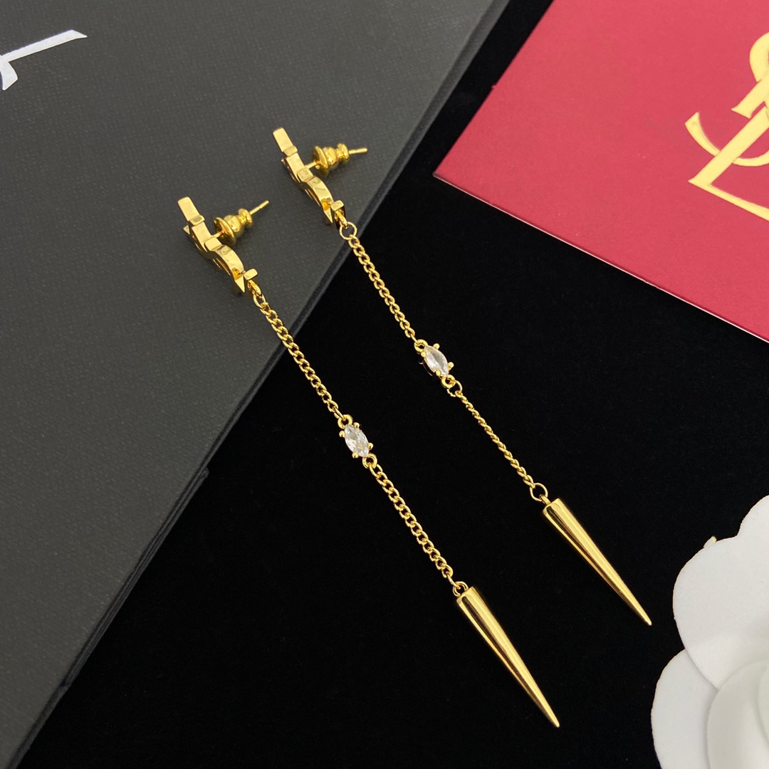 Saint Laurent YSL Logo Earrings - PerfectKickZ