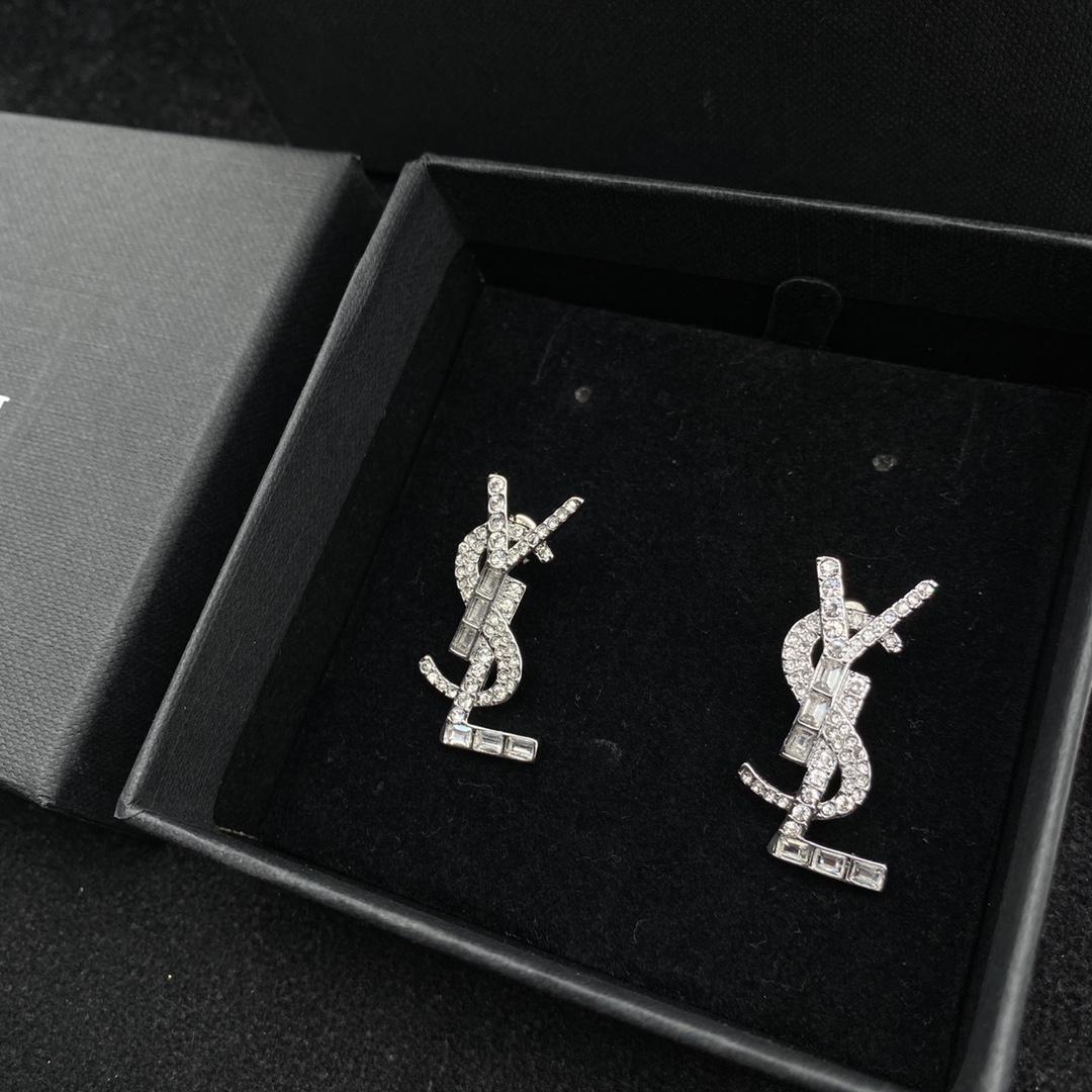 Saint Laurent YSL Logo Earrings - PerfectKickZ