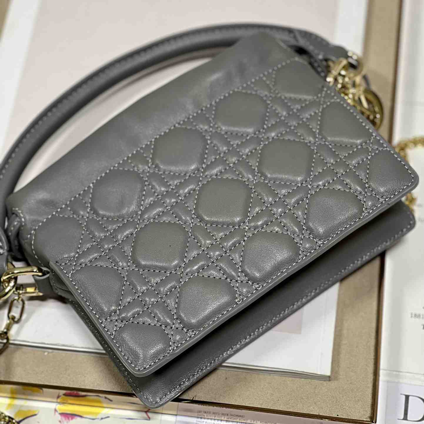 Dior Lady Dior Top Handle Drawstring Mini Bag - PerfectKickZ