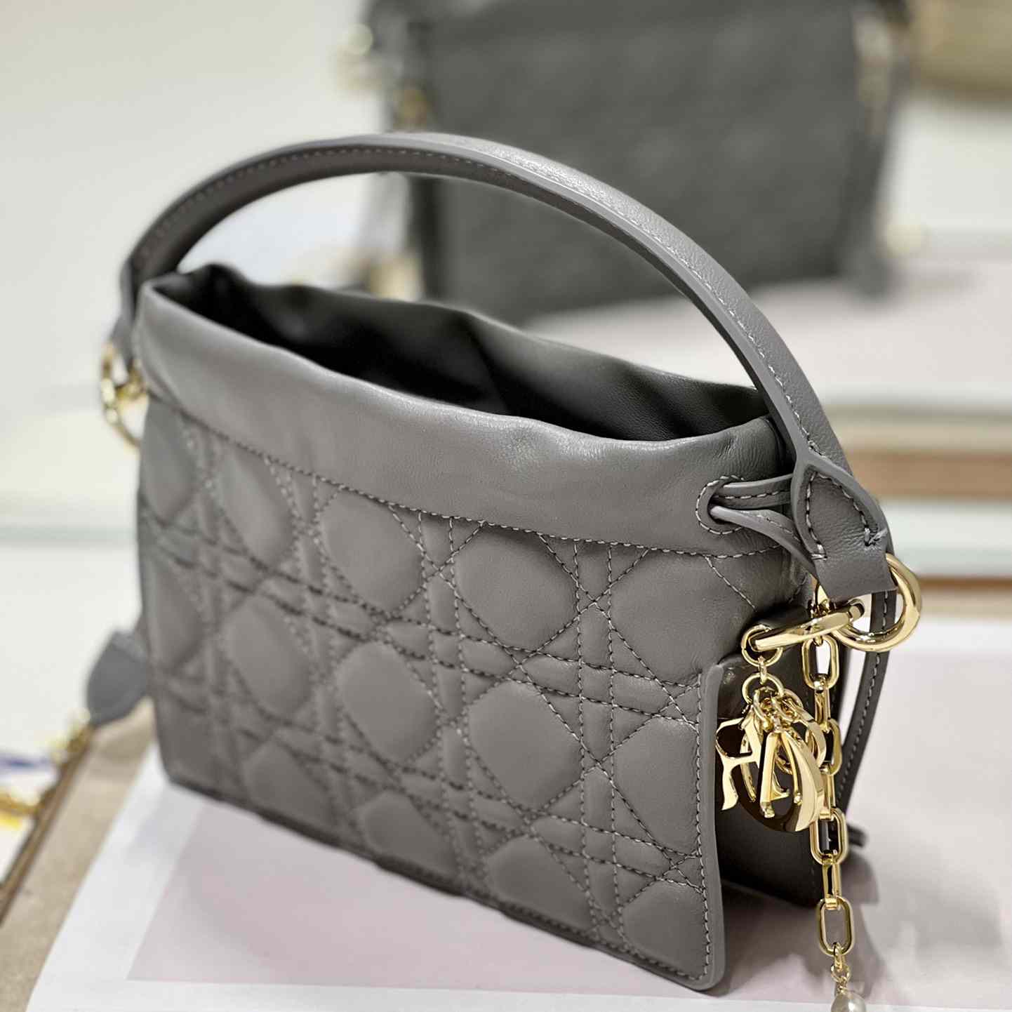 Dior Lady Dior Top Handle Drawstring Mini Bag - PerfectKickZ