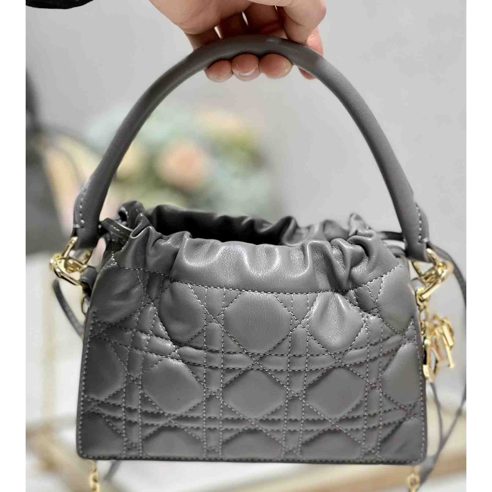 Dior Lady Dior Top Handle Drawstring Mini Bag - PerfectKickZ