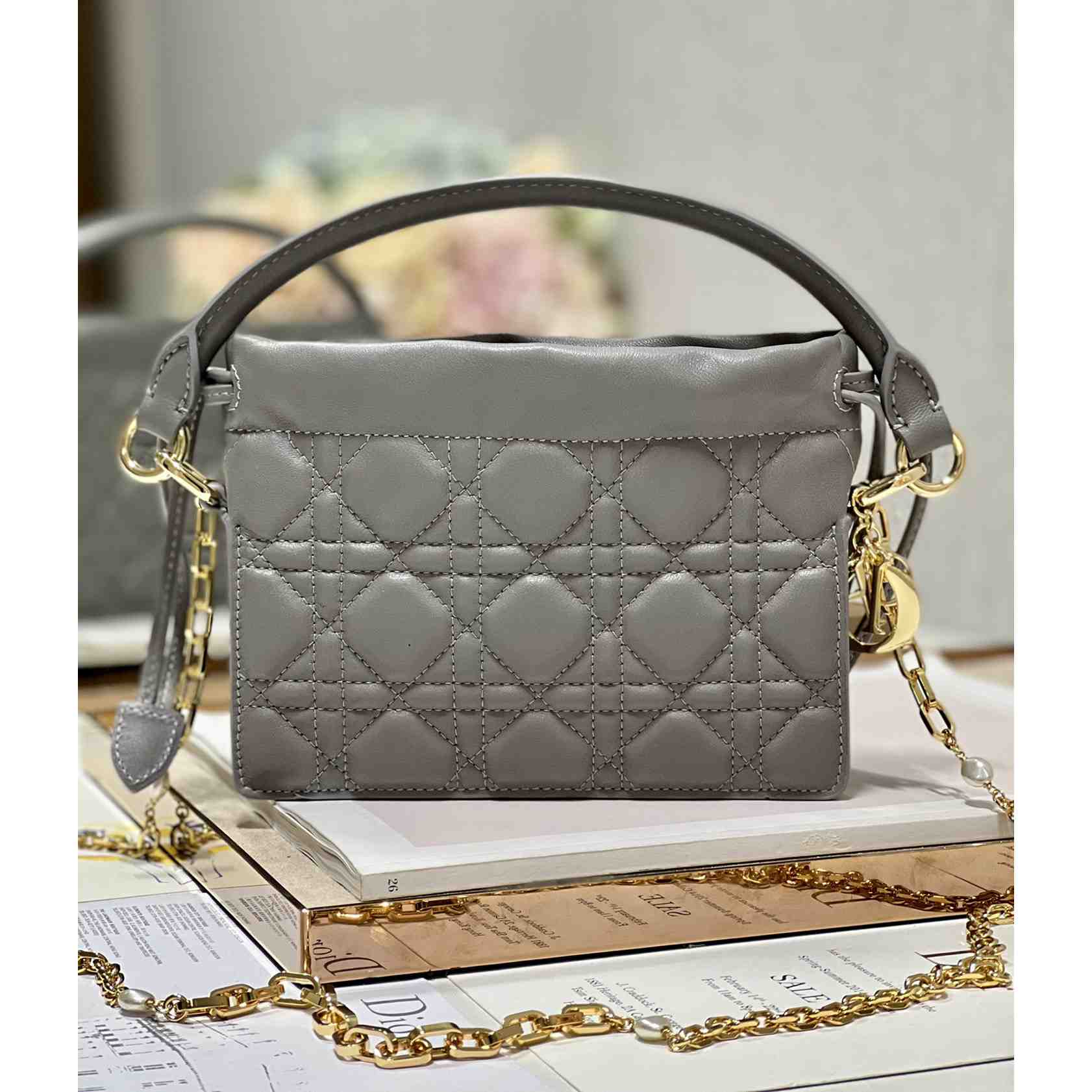 Dior Lady Dior Top Handle Drawstring Mini Bag - PerfectKickZ