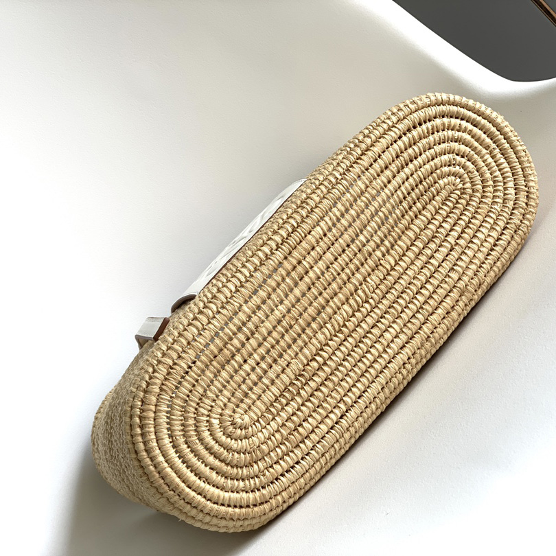 Loewe Small Square Basket bag In Raffia And Calfskin (30*21*11cm) - PerfectKickZ