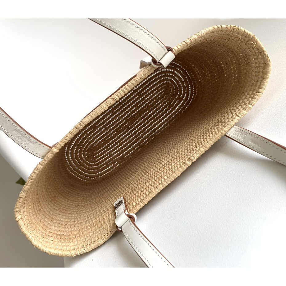 Loewe Small Square Basket bag In Raffia And Calfskin (30*21*11cm) - 