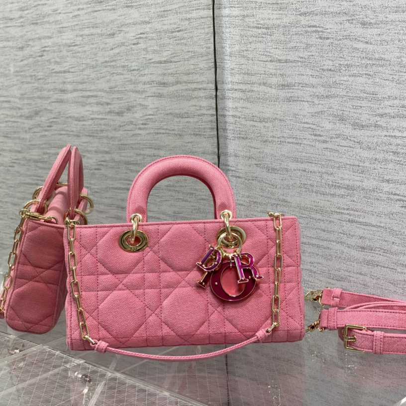Dior Denim Macrocannage Lady D-Joy Pink(26*6*14cm) - PerfectKickZ