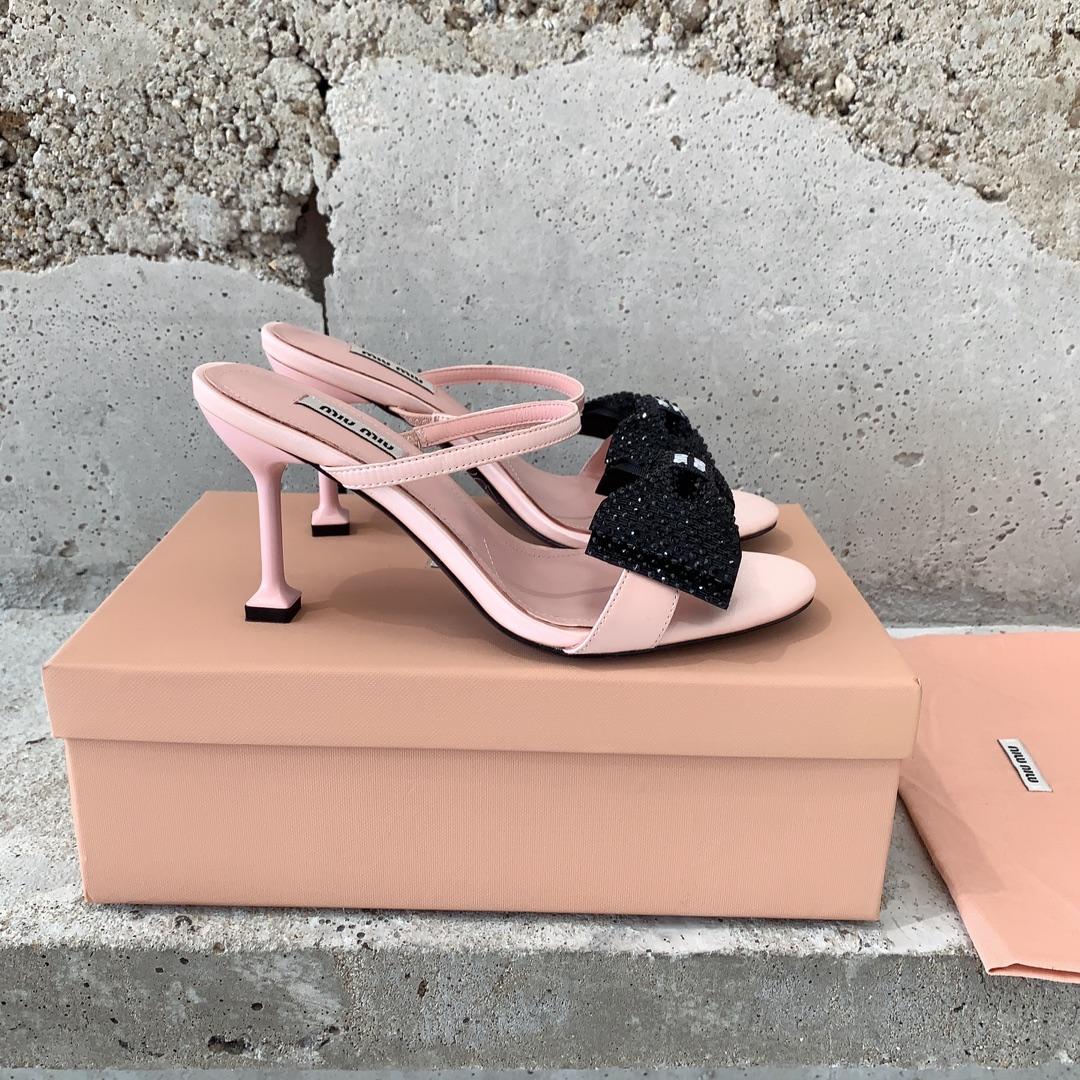 Miu Miu Satin Bow Sandals - PerfectKickZ