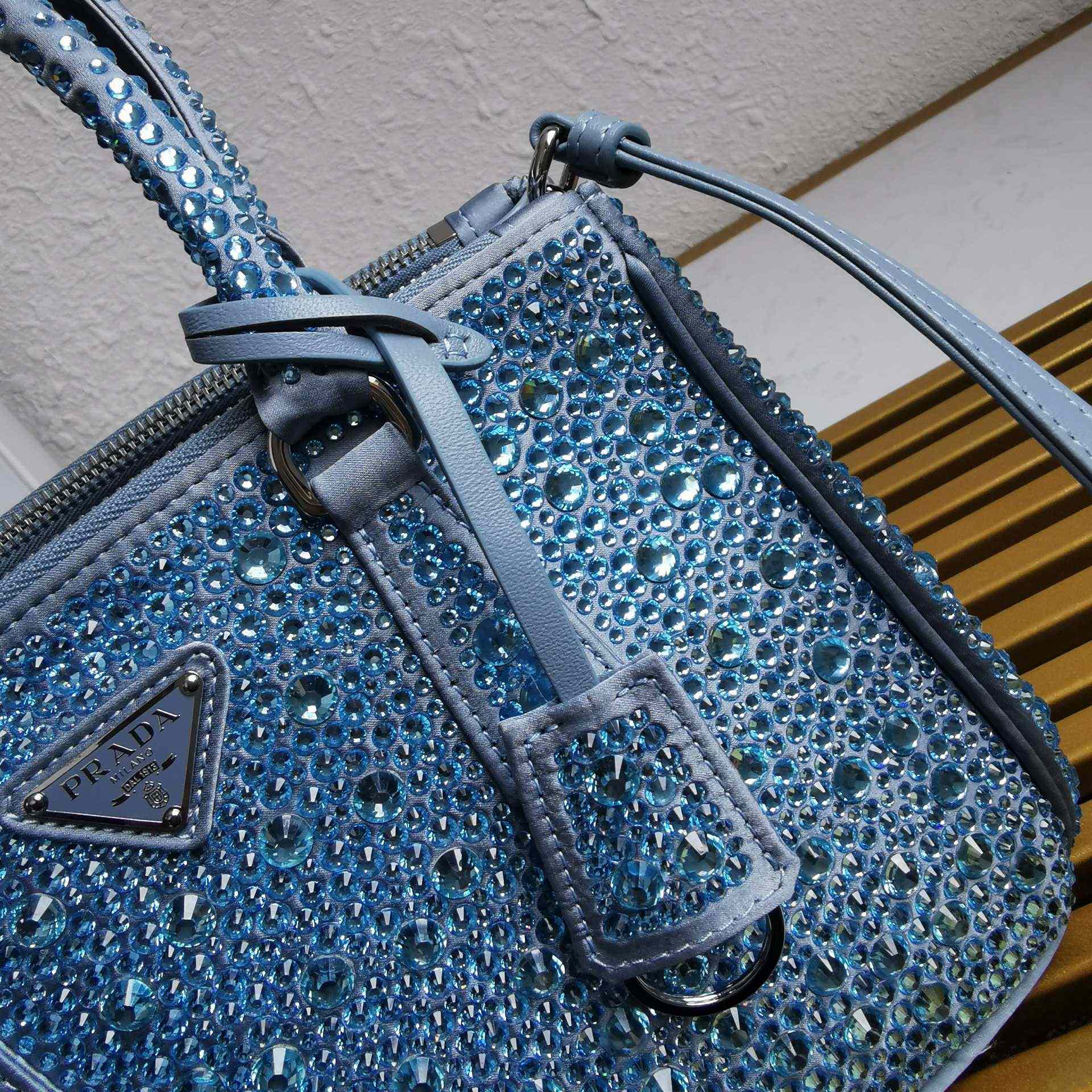 Prada Galleria satin Mini-Bag With Crystals - PerfectKickZ